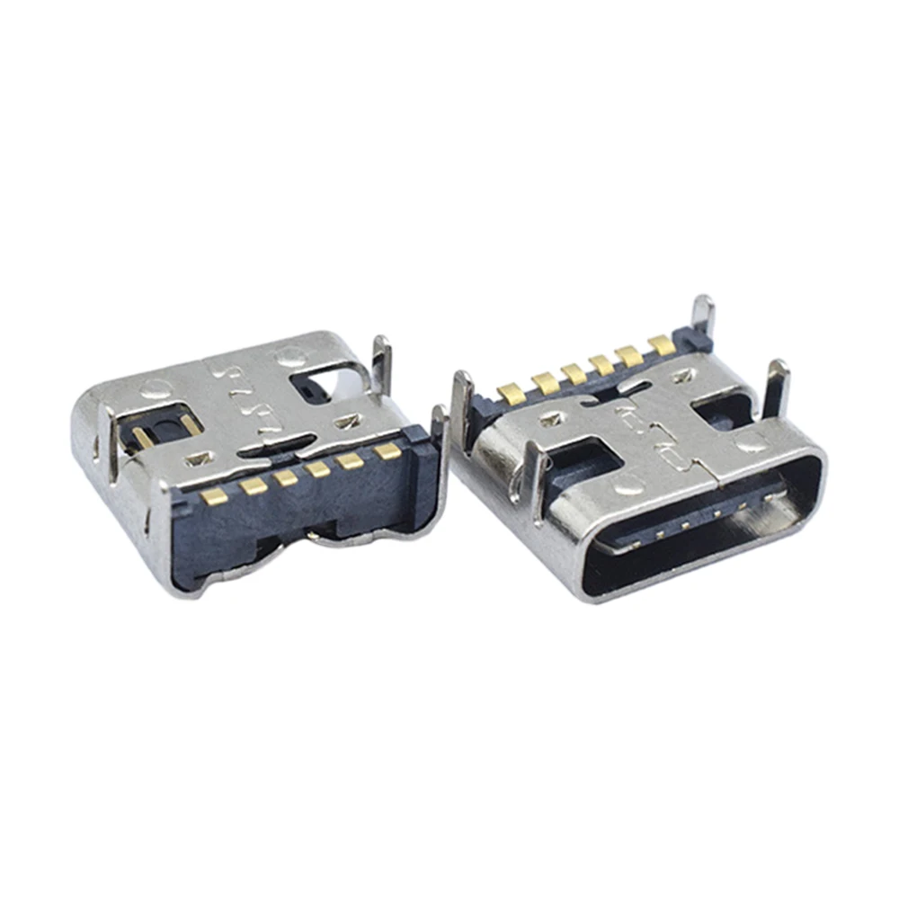5/10pcs 6 핀 SMT 소켓 커넥터 마이크로 USB 타입 C 3.1 여성 배치 SMD DIP PCB 디자인 DIY 높은 전류 충전 용