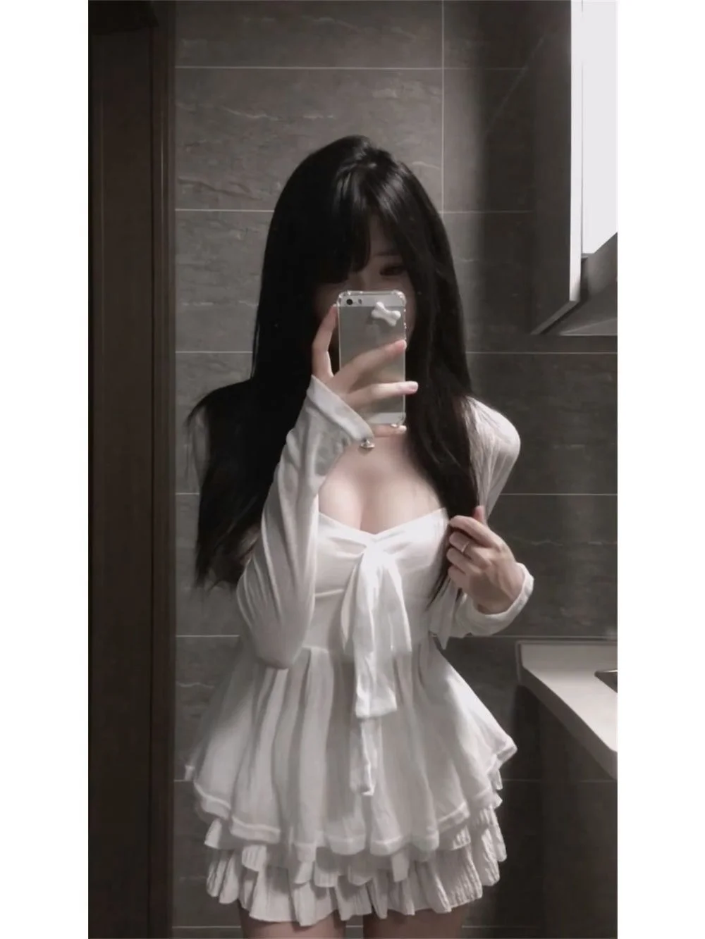 

Pure Desire Initial Autumn Long Sve Cake Skirt Футбольный комплект Женский облегающий топ-бюстье + комплект юбки ter Faionable...