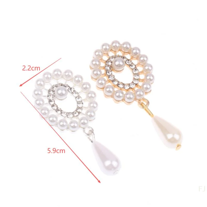 [YU] 10 قطعة سبائك الزنك لطيف محاكاة اللؤلؤ قلادة المرأة شقة القاع بروش الملابس الديكور DIY بها بنفسك الملحقات