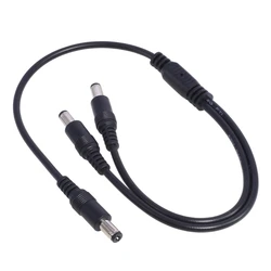 Cable alimentación divisor Y, Cable divisor fuente macho para Barra luz LED, cámara, 18awg, 5,5x2,1mm, macho a Dual, 5,5x2,1mm, 1 unidad