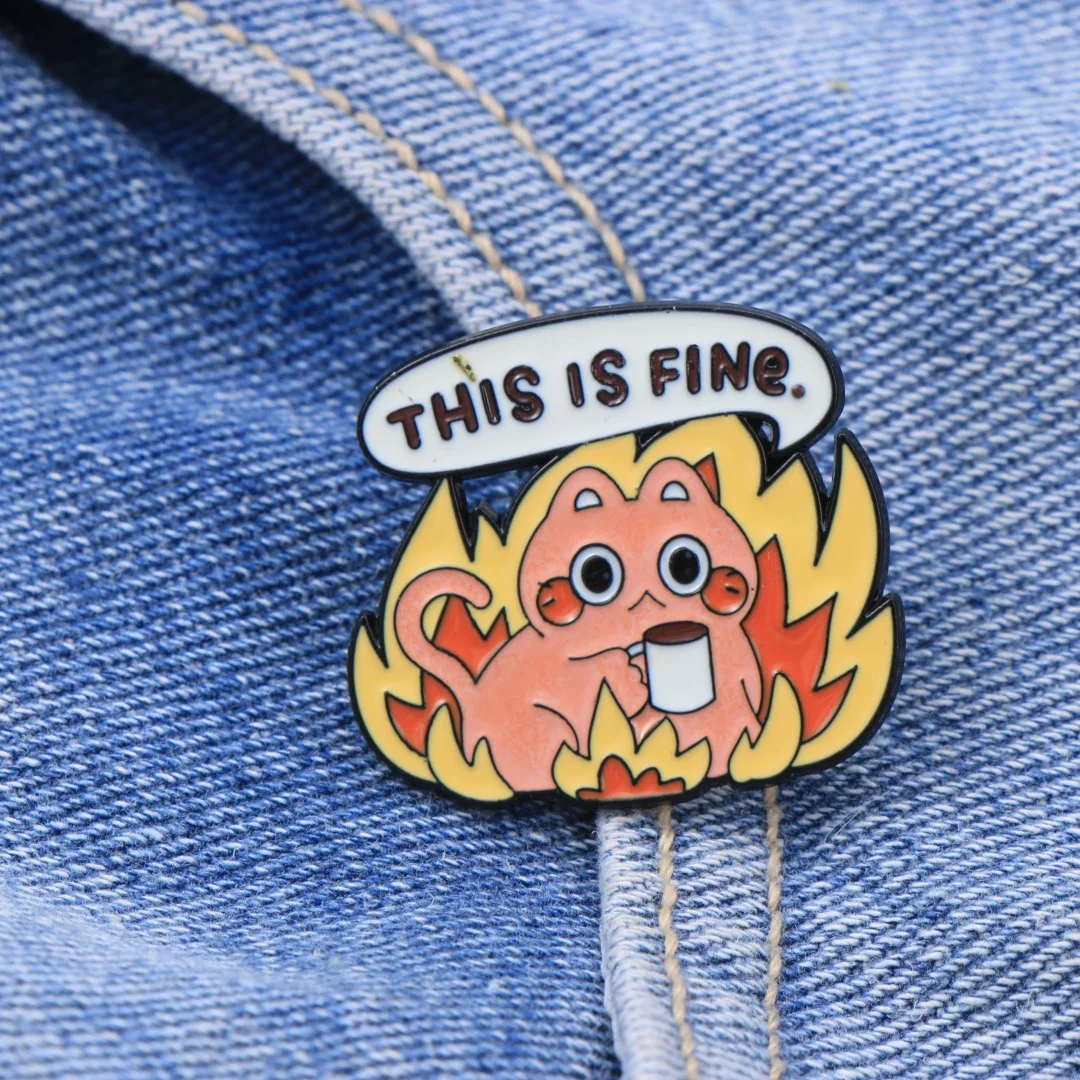 Cartoon Punk Slogan Enamel Lapel Pin Metal Brooch Badge, Funny 