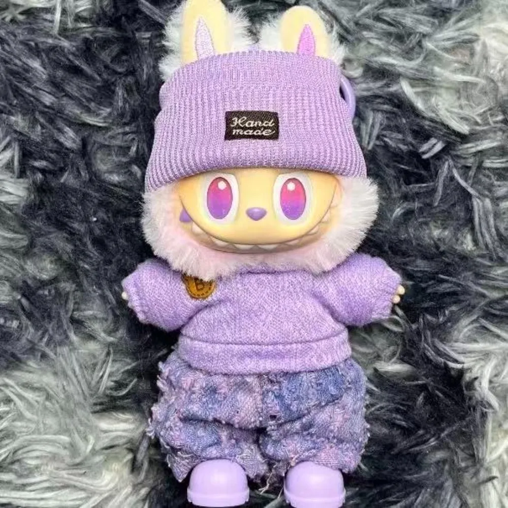 Set di scarpe per pantaloni maglione per bambole per vestiti labubu 17 cm Accessori per bambole, giocattoli per ragazze, regalo di compleanno per festival di Natale