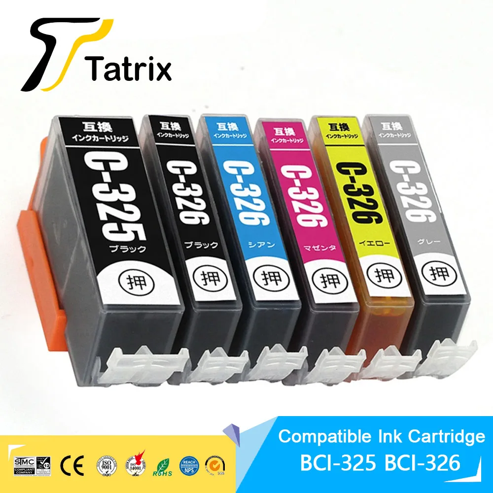 

Tatrix BCI 325 326 BCI-325 BCI-326 Premium Color Compatible Ink Cartridge for Canon PIXUS IP4830 IP4930 IX6530 Printer