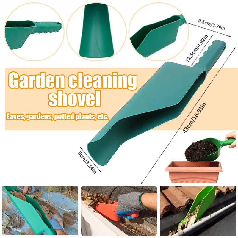

2pc Gutter Getter Scoop Roof Cleaning Tool - Flex Fit Leaf Debris Shovel, Multi-Use Eaves Garden Supplies