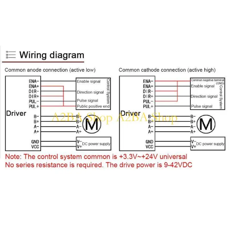 

A2BA 42 Motor TB6600 Stepper Motor 32-segment Driver Updated Version 4.0A 40VDC for CNC Milling Machine