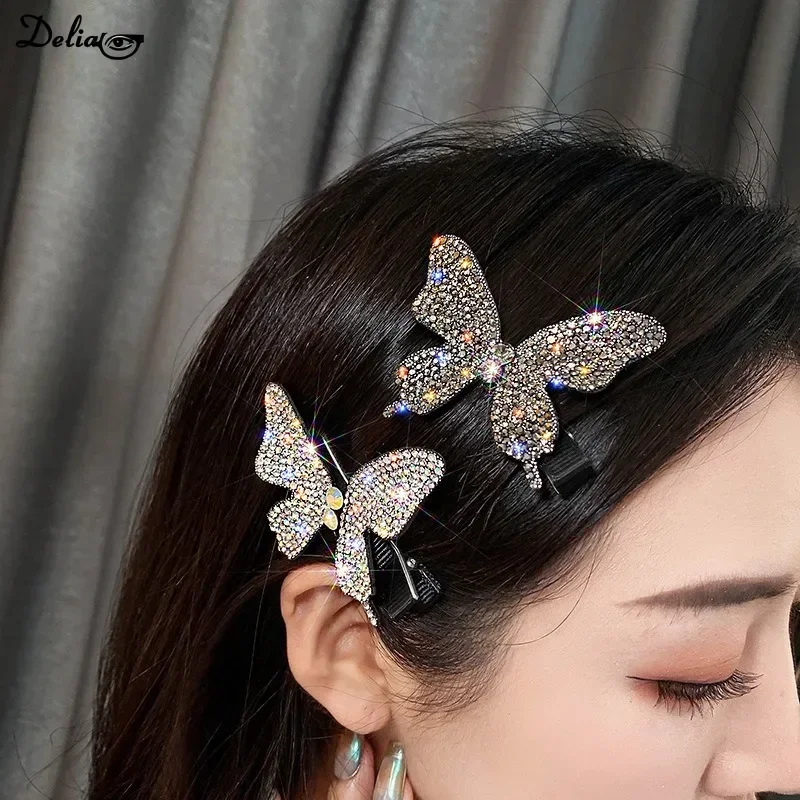 New Butterfly Hair Side Clip Sweet Girls Bangs Barrettes Women Hairdressing Styling Clip Super Fairy Edge Clip Hairpin