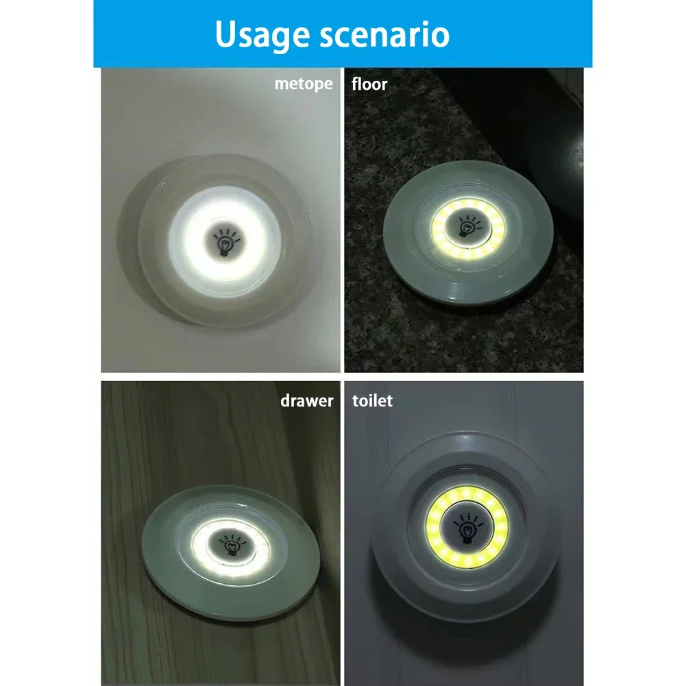 COB LED Wall Lamp With Remote Control Touch Night Light Brightness Adjustable Battery Powered Nightlights For Hallway Cupboard