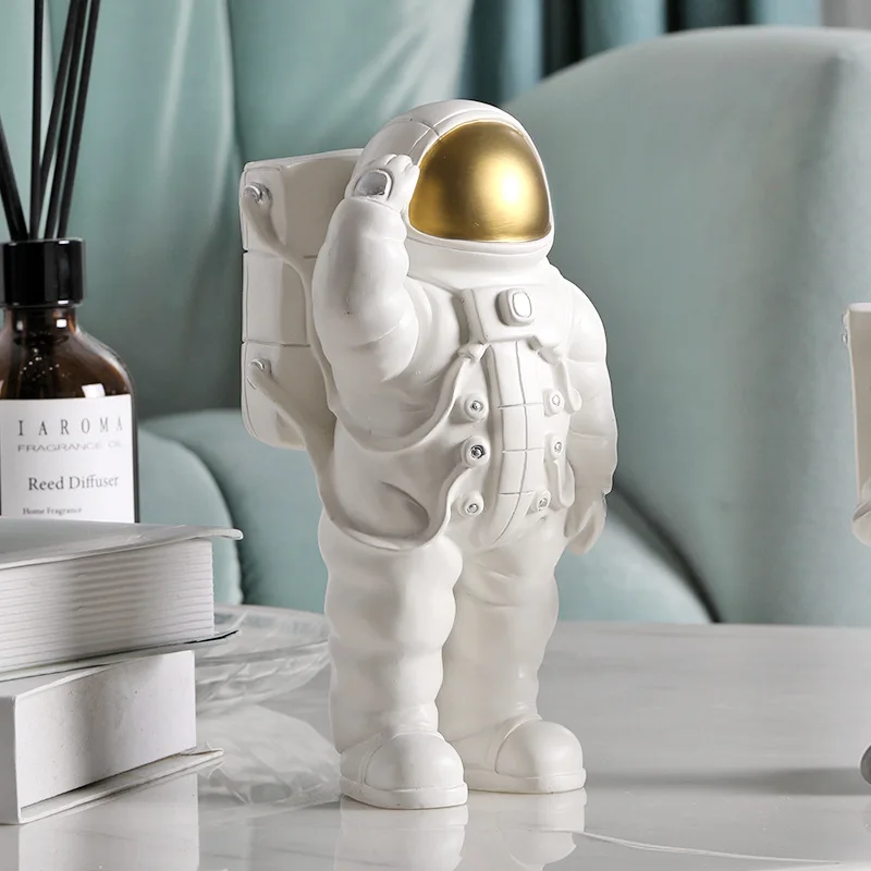 Europe Space Man Figure Astronaut Figurines Modern Creative Phone Holder Cosmonaut Statue Sculpture Home Decoration Accessories