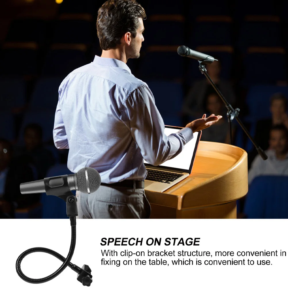 

2Pcs Flexible Microphone Holder Stand Adjustable Clip for Podcasting Broadcasting Recording Singing Universal Mic Rack