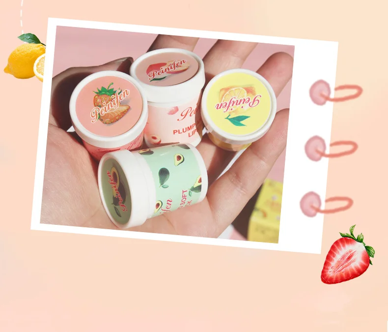 بلسم شفاه مرطب بالخوخ ملمع شفاه للعناية بالشفاه وممتلئ وتقشير ملمع شفاه وردي ممتلئ الجسم