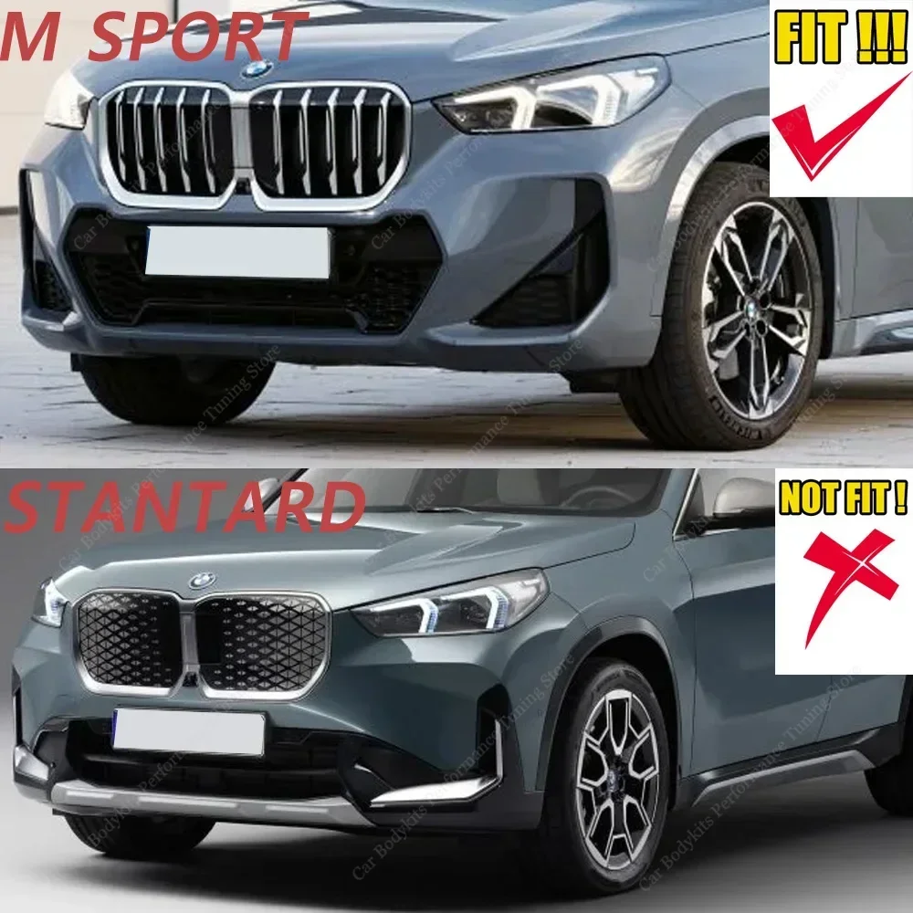 Bmw X1 iX1 U11 성능 스타일 앞 범퍼 스플리터 립 스포일러 디퓨저 X1 30e 25i 20i 23i ix1 2023 2024 Bodykits 썸네일 6