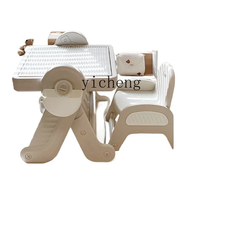 Tqh Bausteinentisch, multifunktionales Spielzeug für Kinder, Tischspiel-Puzzle, große Partikel, Jungen- und Mädchen-Puzzle