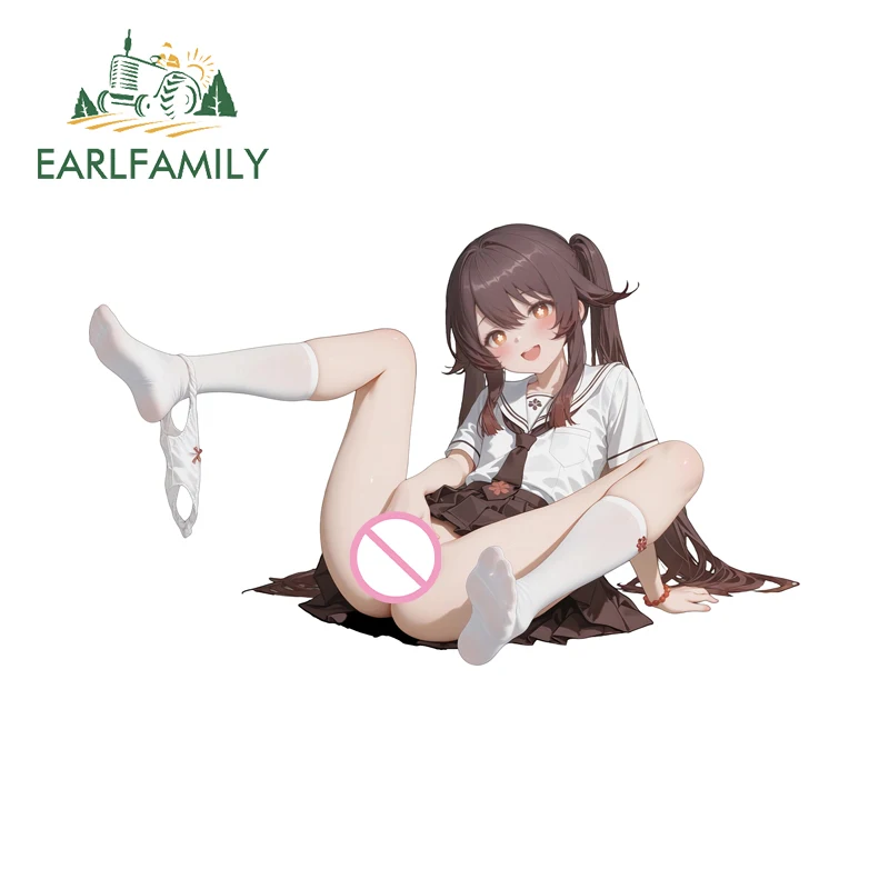 EARLFAMILY Hutao 그래피티 스티커 핫 애니메이션 테마 앞유리 범퍼 데칼 DIY 간단하고 실용적인 방수 트롤리 액세서리