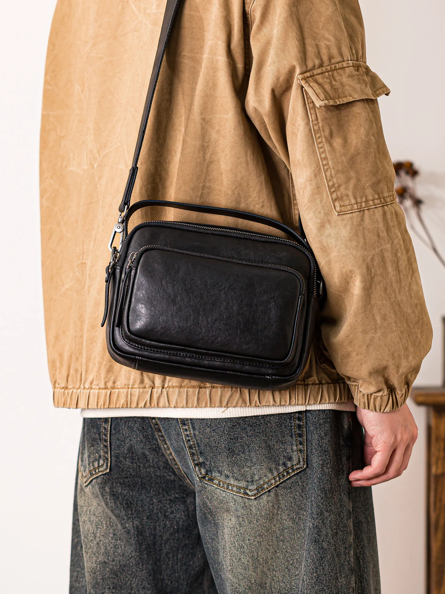 야외 캐주얼 고품질 1등급 소가죽 남성 숄더백 데일리 - Leather Work Bag Men 리뷰 및 가격
