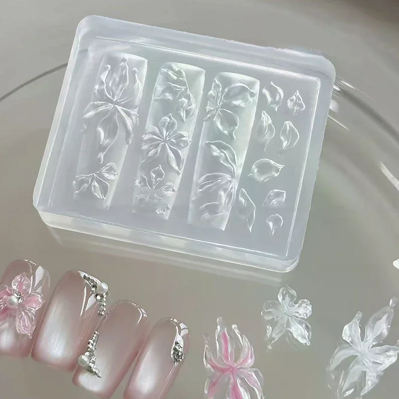 1 Pcs Lily Flower Sea Shell Conch Coral Starfish 3D Acrylic Nail Mold Nail Decorations DIY Silicone Manicure Mold Nail Art Mold