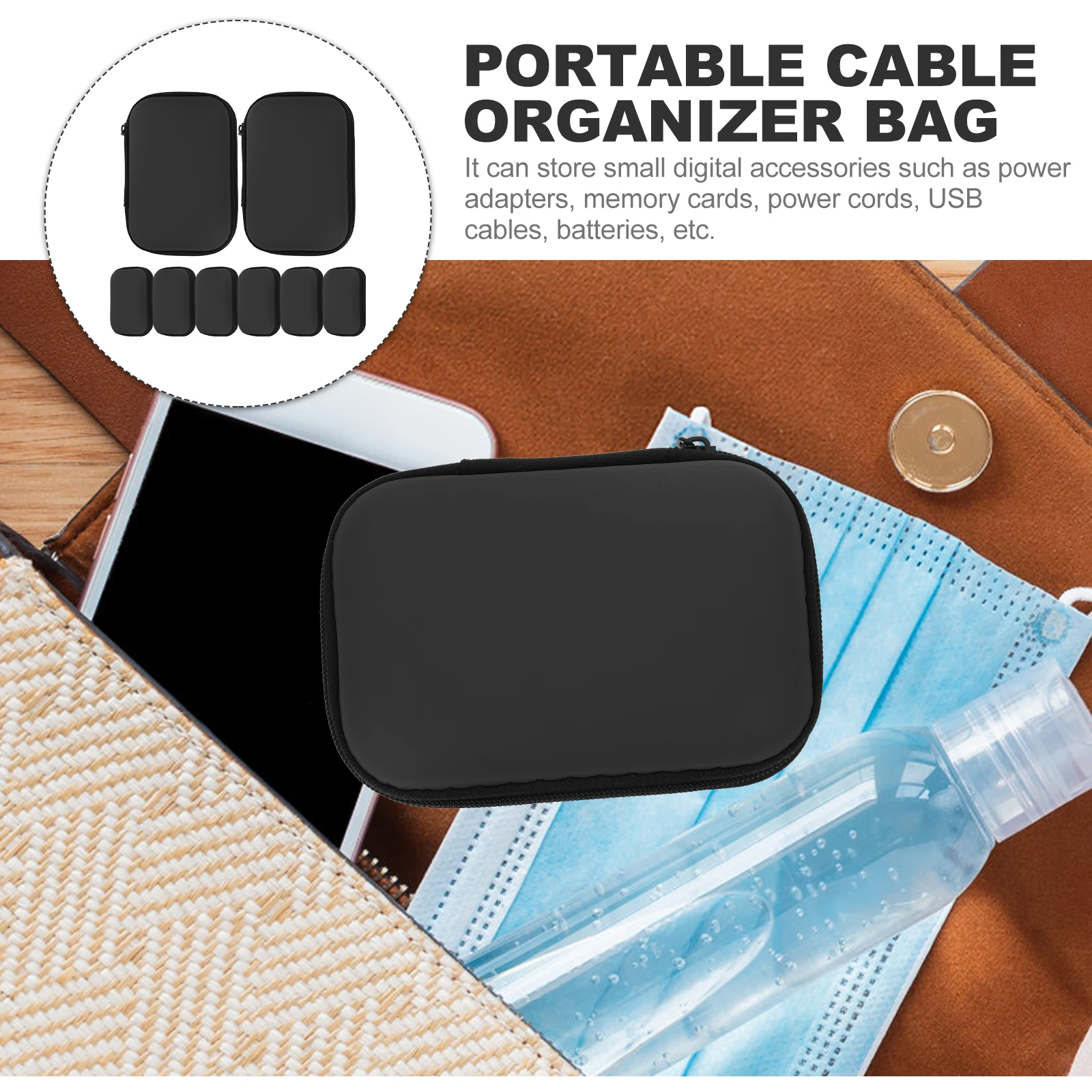 

8 Pcs Data Cable Headphone Storage Bag Organizer Travel Electronic Electronics for Cord Earphone