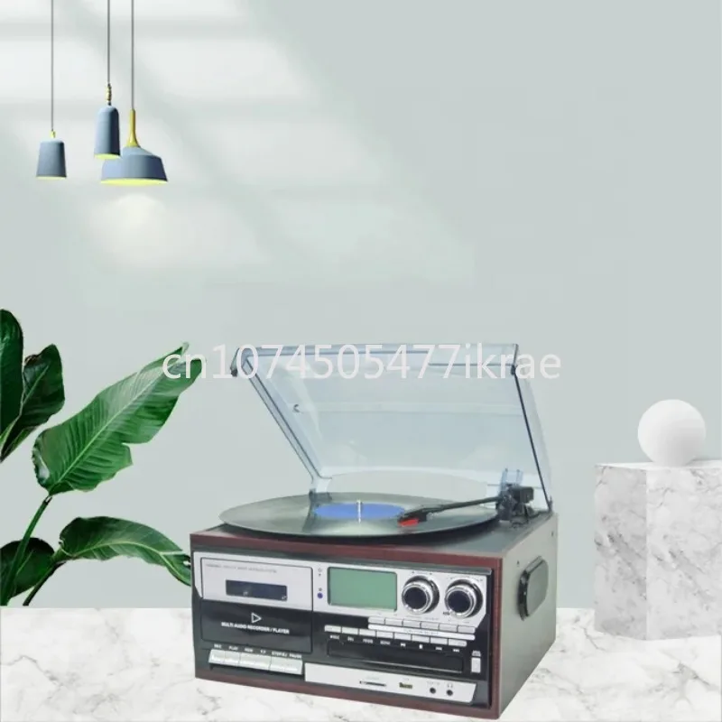 Classic Vintage Design 6 in 1 audio Turntable record player& vinyl turntable LP& Gramophone with PC Link/3 Speed LP