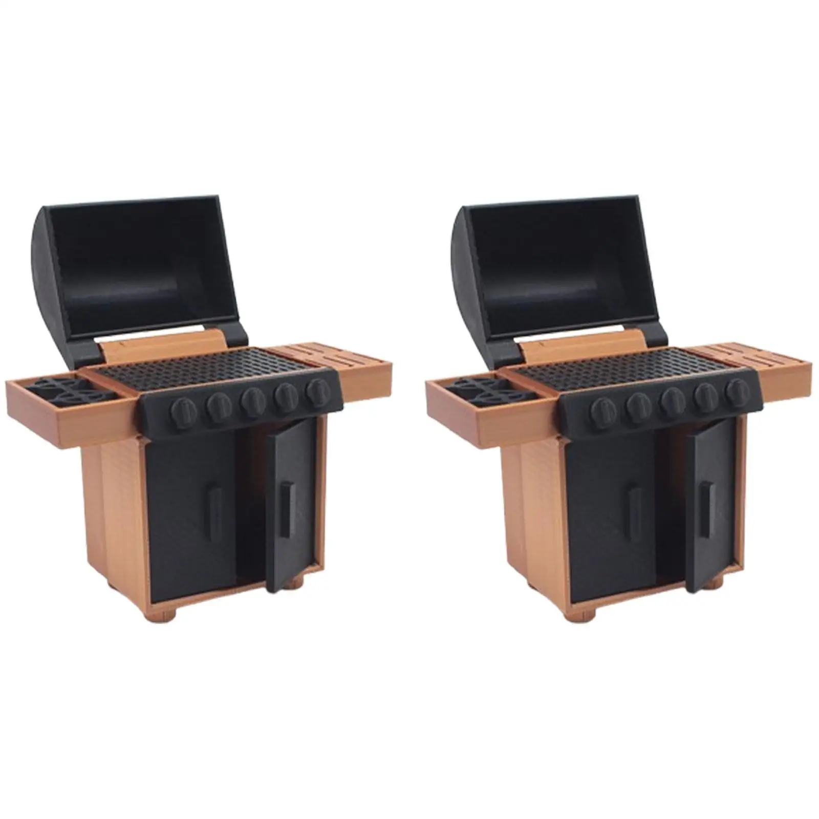 Mini grill modelo fingir jogar compacto quintal cookouts churrasqueira rack casa de boneca