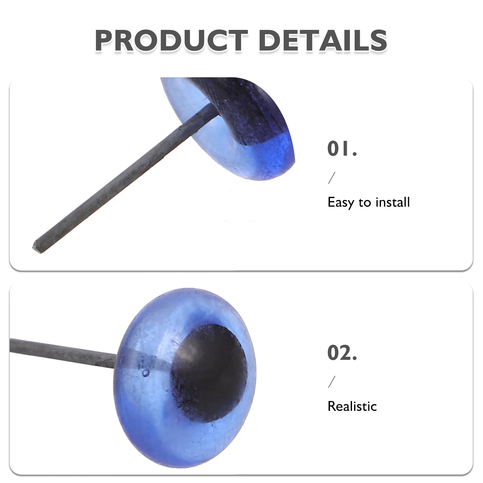 

150Pcs Needle Felting Eyes Kits Realistic Glass Round Eyes 3Mm 5Mm 7Mm 9Mm 11Mm Craft Supplies for Amigurumi Crochet Decoration