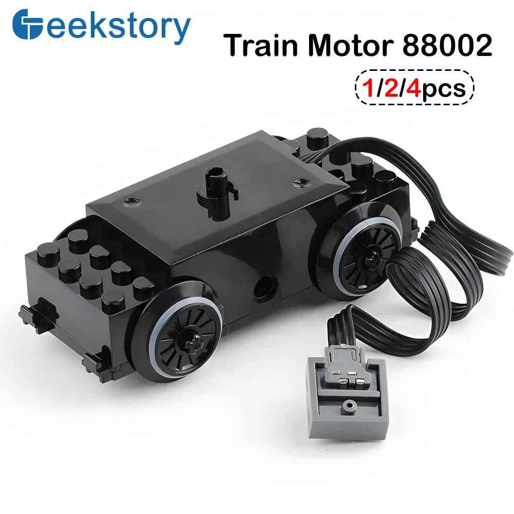 Motor de trilha de trem 88002 moc peças técnicas motores orbital com eixo da roda blocos de construção de eixo cruzado para 10254 trilhos diy