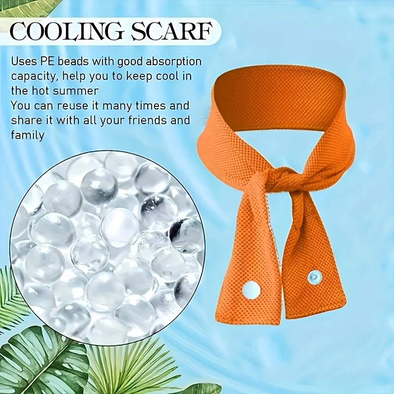 Cooling  Scarf Towel Summer Ice Bandana Cold Neck Wrap Reusable Soft Breathable for Heat Stroke Relief Hot Flash Travel