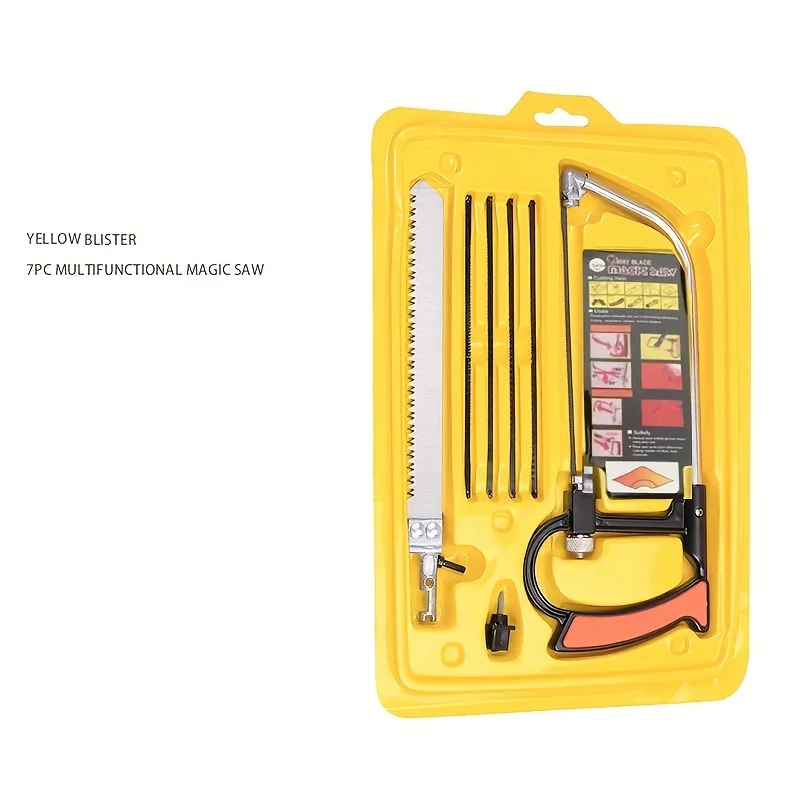 

8in1 Saw Multi Purpose Hand DIY Steel Saw Metal Wood Glass Saw Kit 6 Blades Woodworking Metalworking Model Hobby Tool
