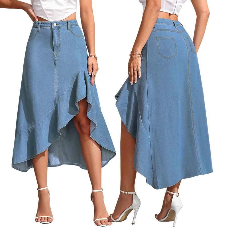 

The 2025 new style of plus-size women's clothing is a fashionable and casual denim long skirt that fits well