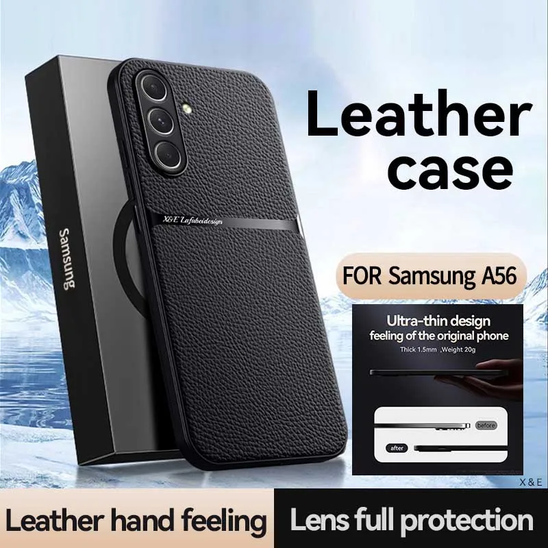 Für Samsung A57 A37 A17 A56 A36 A16 A55 A35 A25 A15 A54 A53 A52 A34 Luxuriöse Leder-Handyhülle mit Litchi-Textur, Ultra-Dünn und Schlank