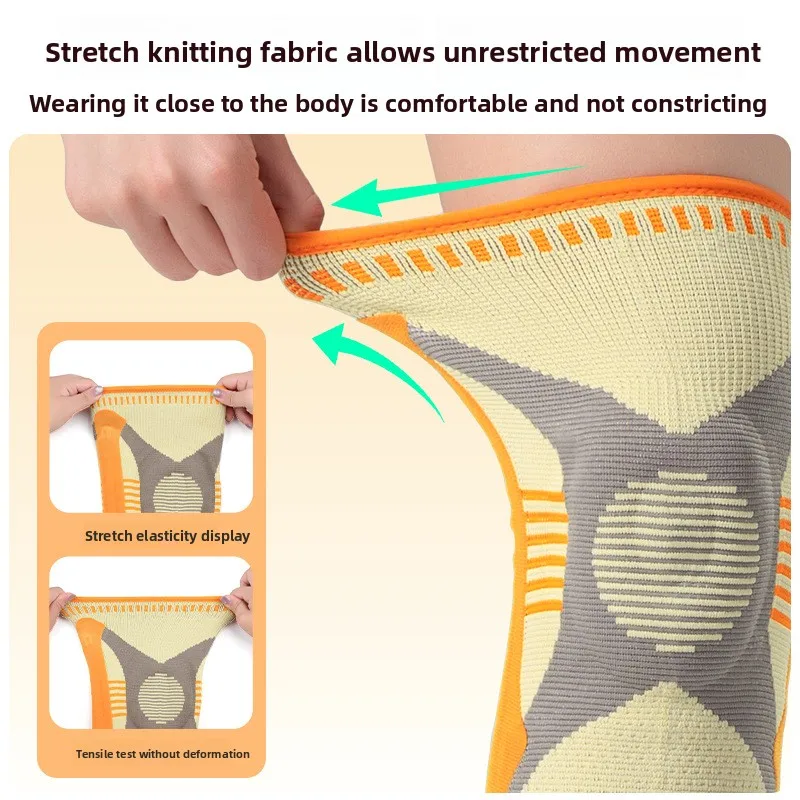 Knitted Breathable Anti Collision Knee Pads for Basketball Running Shock Absorption Support Elastic Non Slip Sports Protective