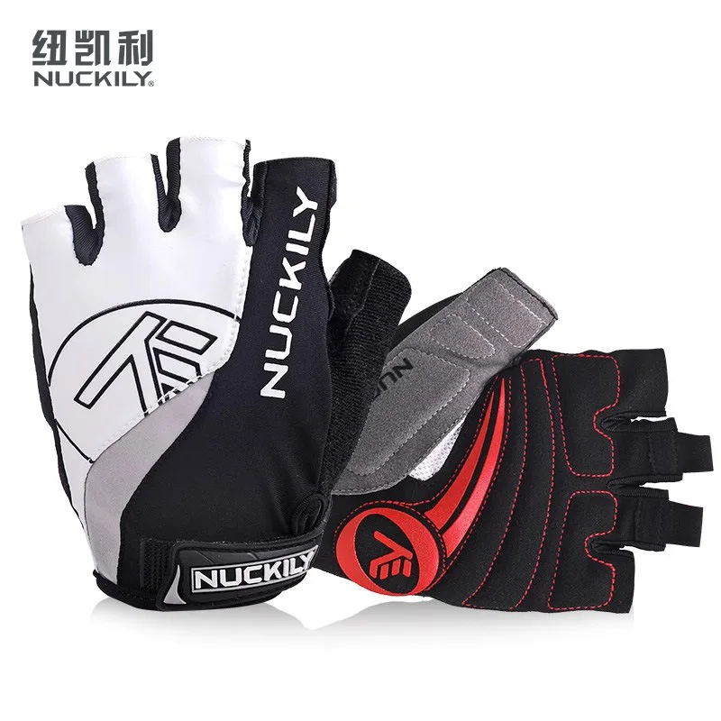 NUCKILY Fahrradhandschuhe, 3D-Gel-gepolstert, rutschfest, atmungsaktiv, stoßdämpfend, reflektierend, Vollfinger-Fahrradhandschuhe für Herren und Damen
