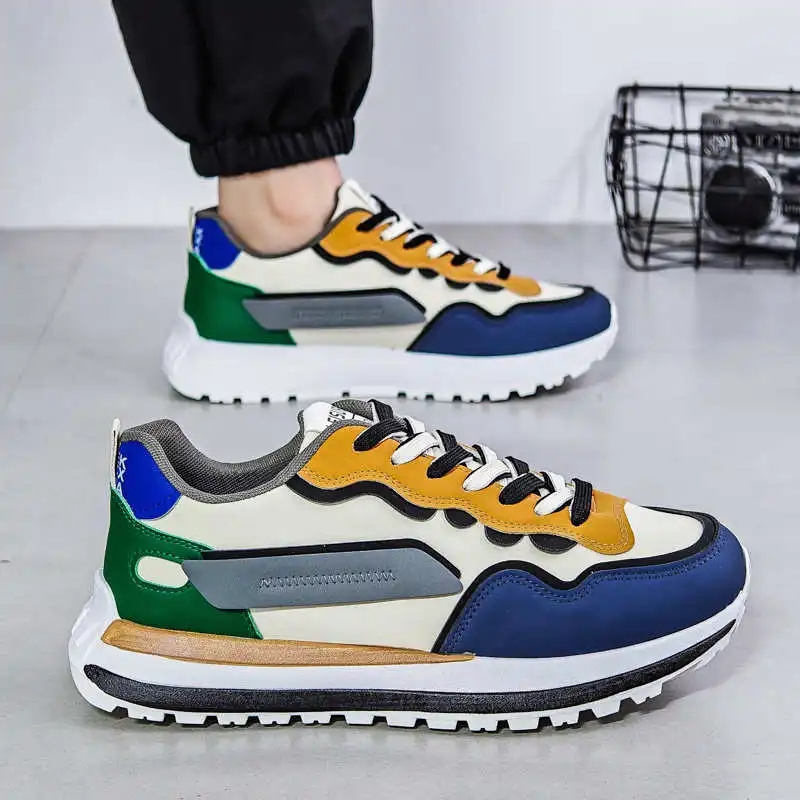 With Ties Lace Up Luxury Shoes Men Sneakers Running Idea Goods Men's White Shoes Sport Dropshiping Tenix Scarp Luxe