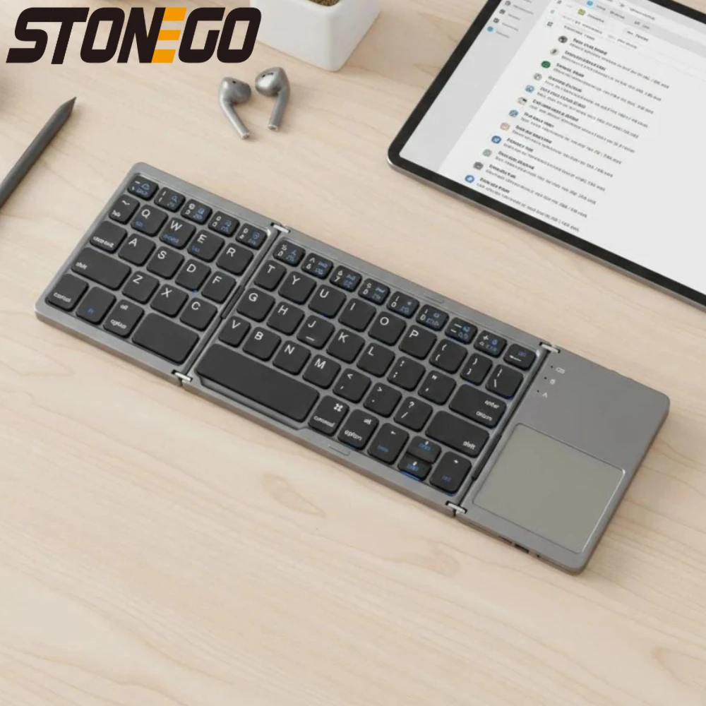 

Трехсекционная Bluetooth-клавиатура для планшетов Apple iPad с тачпадом, портативная внешняя беспроводная клавиатура для iPhone, аксессуары для мобильных телефонов