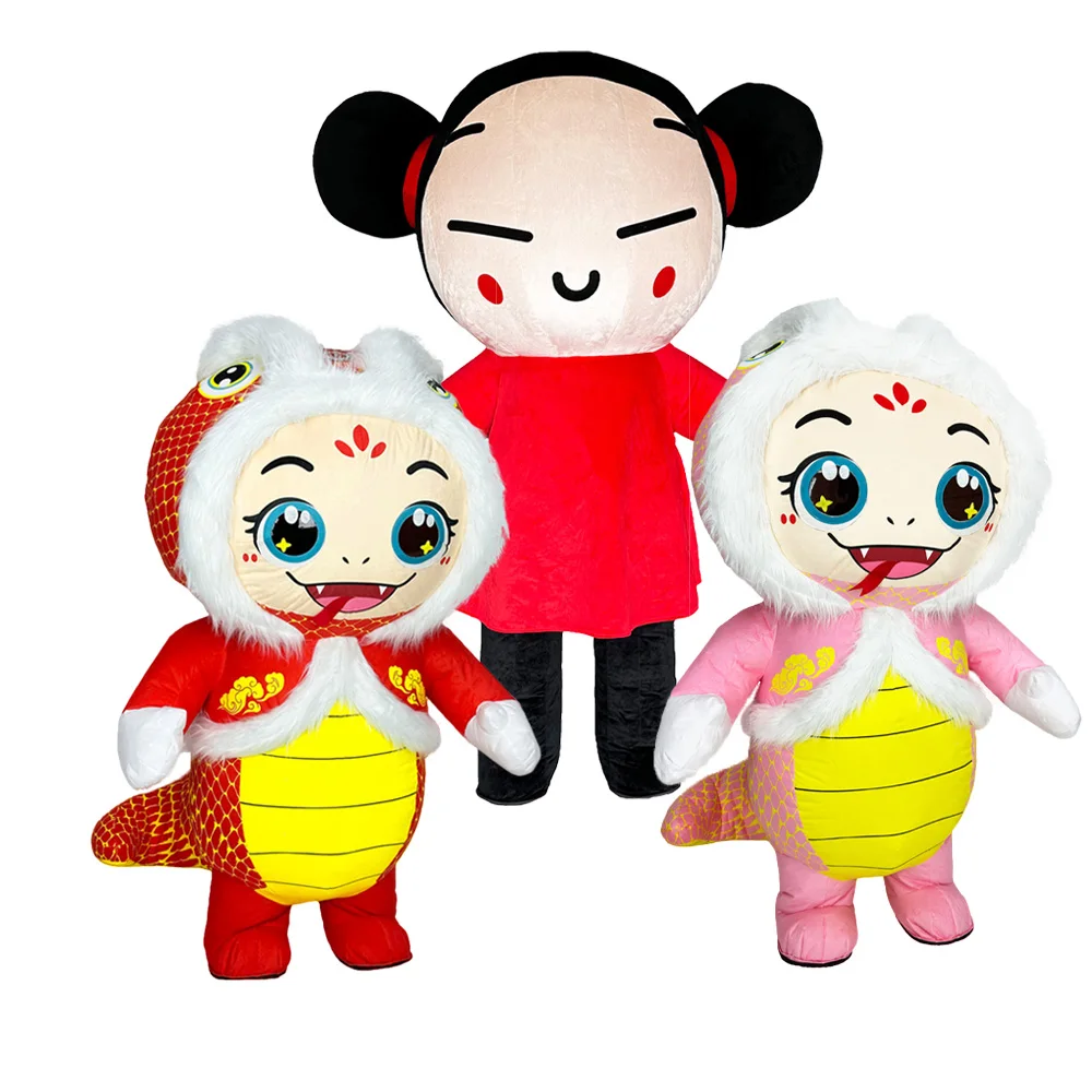 

Chinese Doll Zodiac Snake Inflatable Costume Parade Adult Character Cosplay Halloween Festival Celebration Party Costume