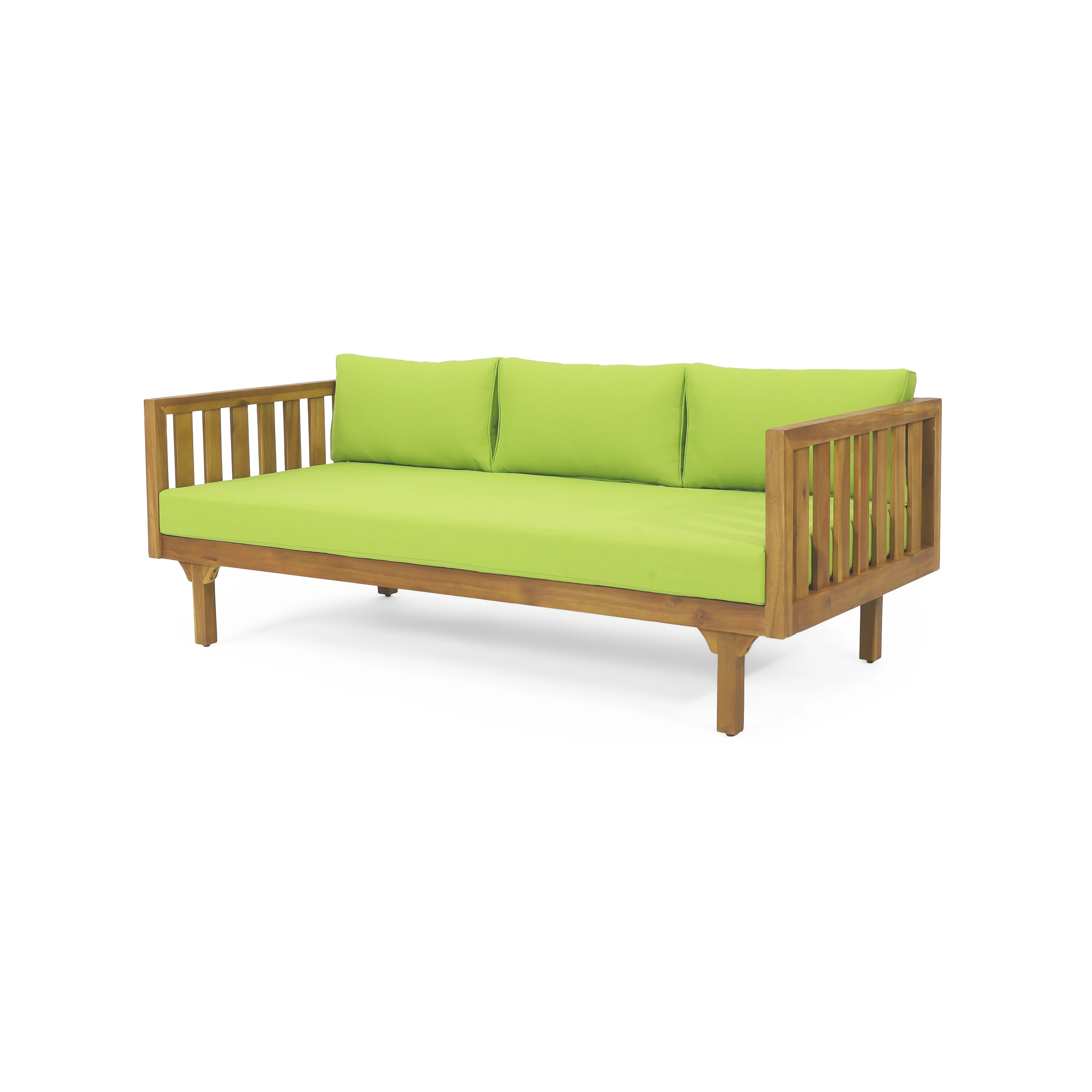 Acacia Wood Outdoor Daybed with Slat Paneling & Water-Resistant Cushions - Durable, Stylish, and Easy to Assemble