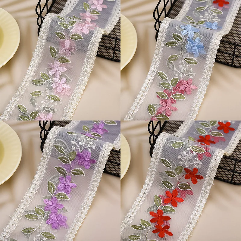 

30Yards Fresh Mesh Lace 9cm Wedding Home Textile Fabric Embroidery Handmade Diy Lace Water Soluble Flower Lace Trim