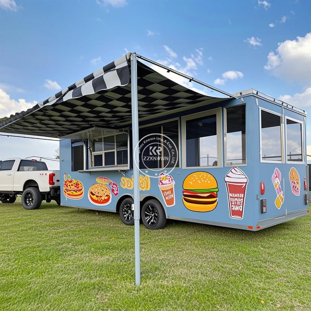 Rimorchio per alimenti Catering Carrello per taco completamente attrezzato Carrello per gelati da cucina mobile Rimorchi per barbecue Camion per alimenti economico con cucina completa