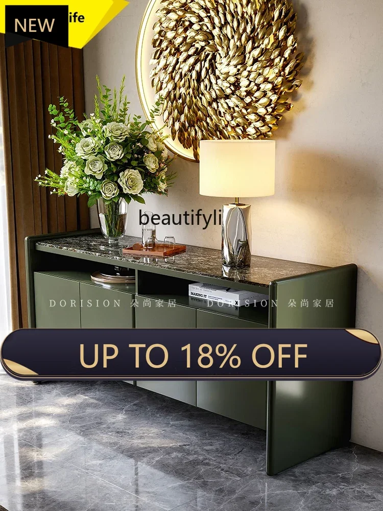 

P178 Italian Minimalist Sideboard Cabinet Living Room Natural Luxury Stone Storage Decorative Cabinet Modern Simple Hallway Cab