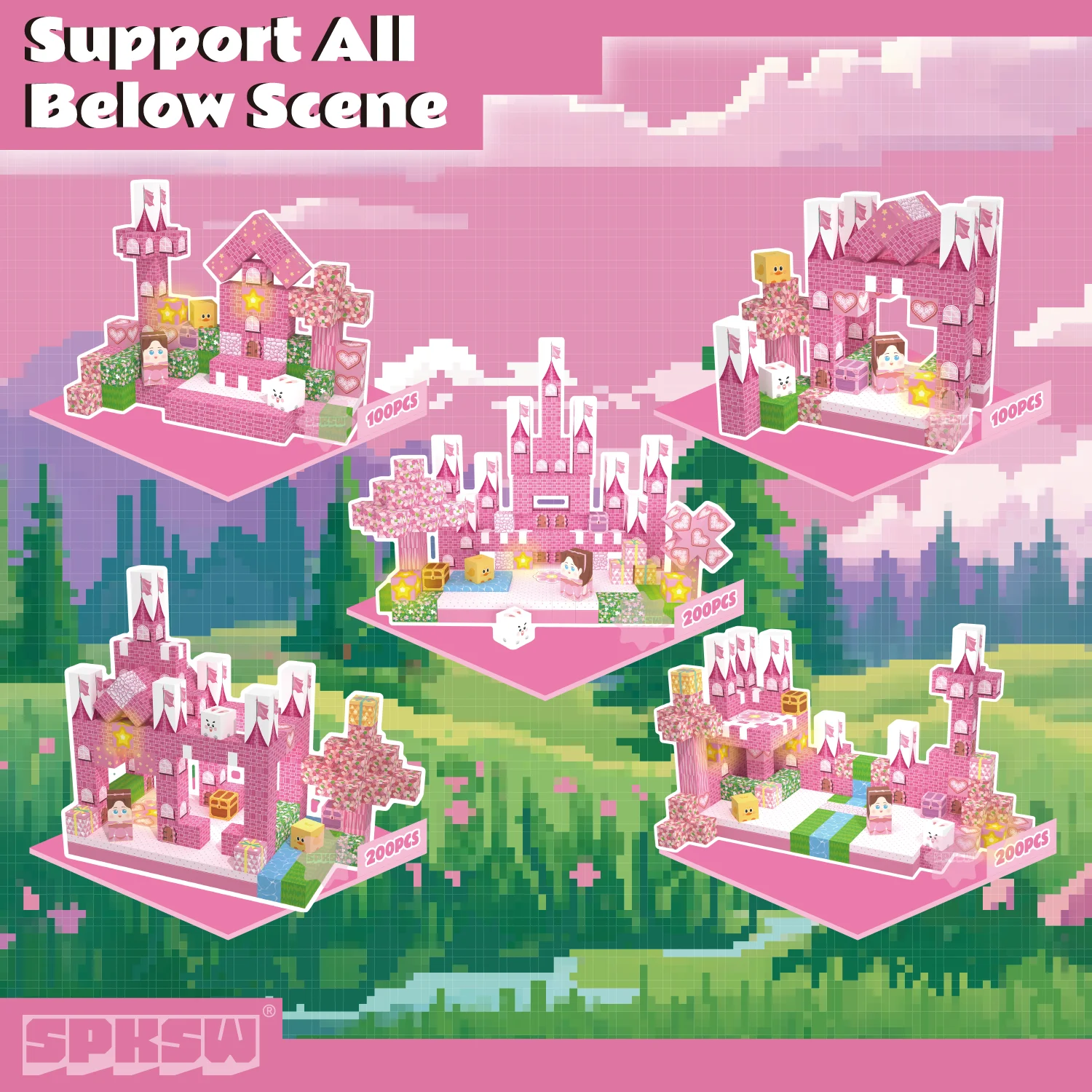 اللبنات المغناطيسية الإبداعية اللبنات مشاهدتي الشهيرة مجموعة بناء العالم لتقوم بها بنفسك نموذج لعبة أطفال هدية الكريسماس