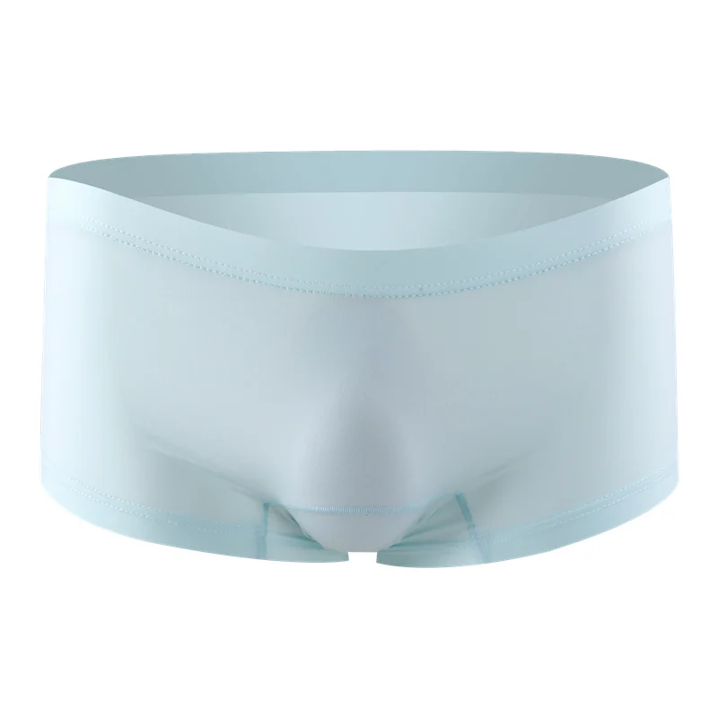 Summer men's underwear, men's ice silk flat corner shorts, sexy and seamless one-piece personalized trend underwear, comfortable