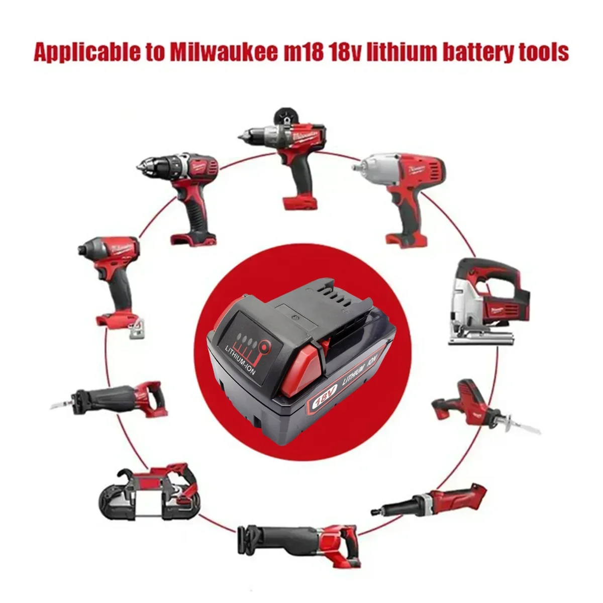 18v 6000mah original m18b5, br, para bateria de ferramenta elétrica milwaukee m18, xc, 48-11-1860,9.8ah bateria de íon de lítio substituível, carregador