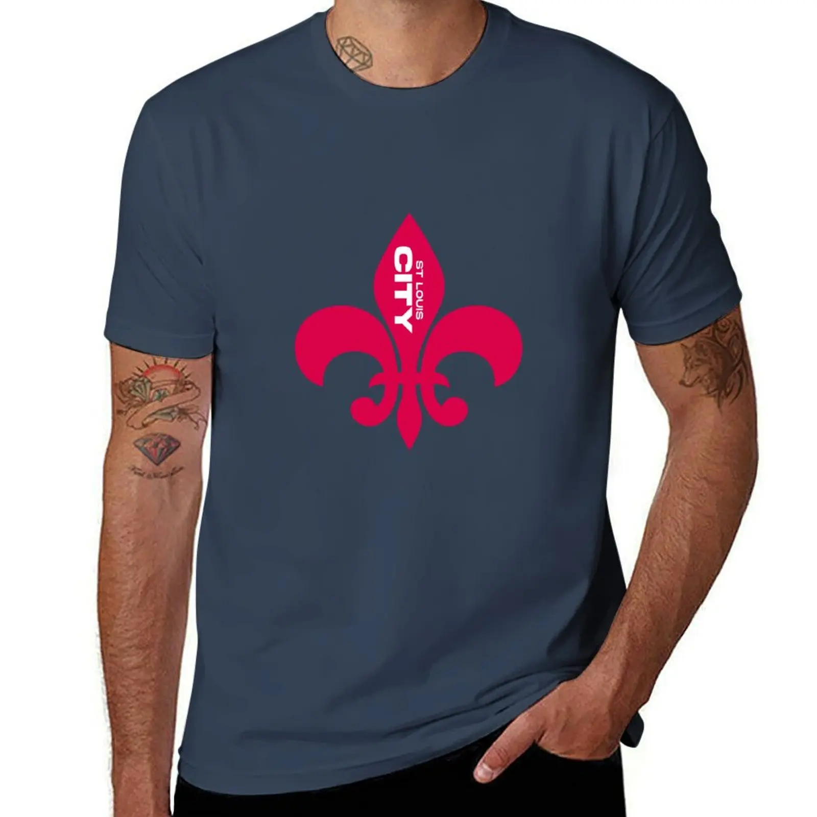 

STL CITY FLEUR T-Shirt Soft Casual Short Sleeve Cotton Tee