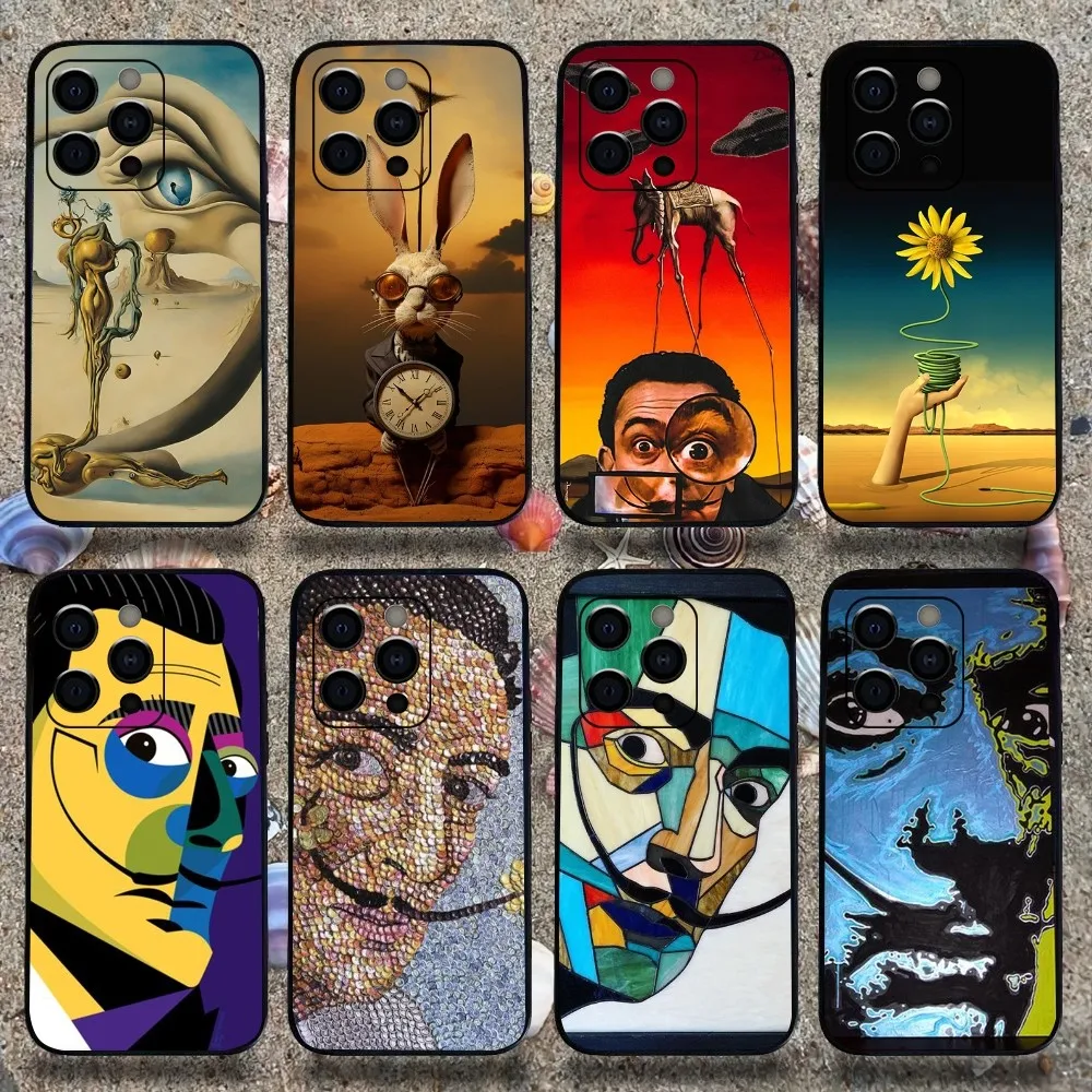 S-Salvador D-Dali painting Phone Case For Apple iPhone 15,14,13,12,11,Pro,X,XS,Max,XR,Plus,Mini Soft Black Cover