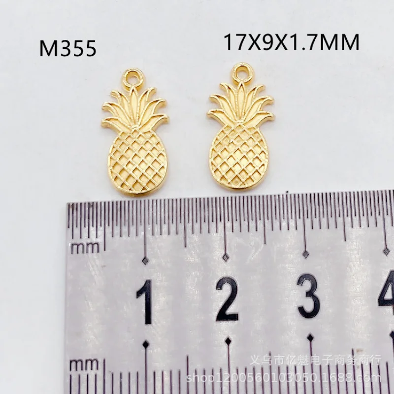 Factory Direct Sales 100 Pieces diy Ornament 17*9MM Copper Pineapple Fruit Creative Pendant Ornament