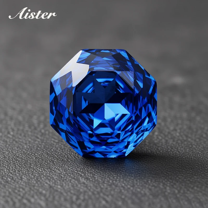 New 5A Royal Blue Color Millennium Octagon Rose Cut Cubic Zirconia Gemstones for Jewelry Making