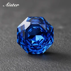 New 5A Royal Blue Color Millennium Octagon Rose Cut Cubic Zirconia Gemstones for Jewelry Making