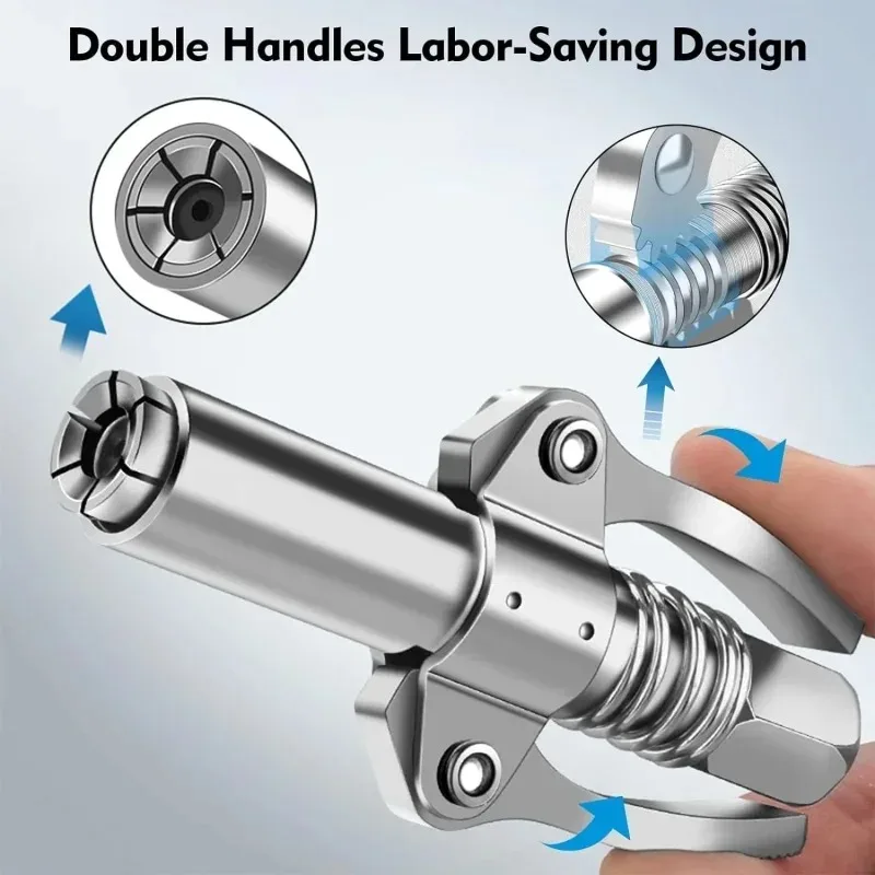 

10000PSI Grease Gun Coupler Manual Grease Pump Head Syringe Lubrication Nozzle Oil Pump Filling Tool Car Accessories