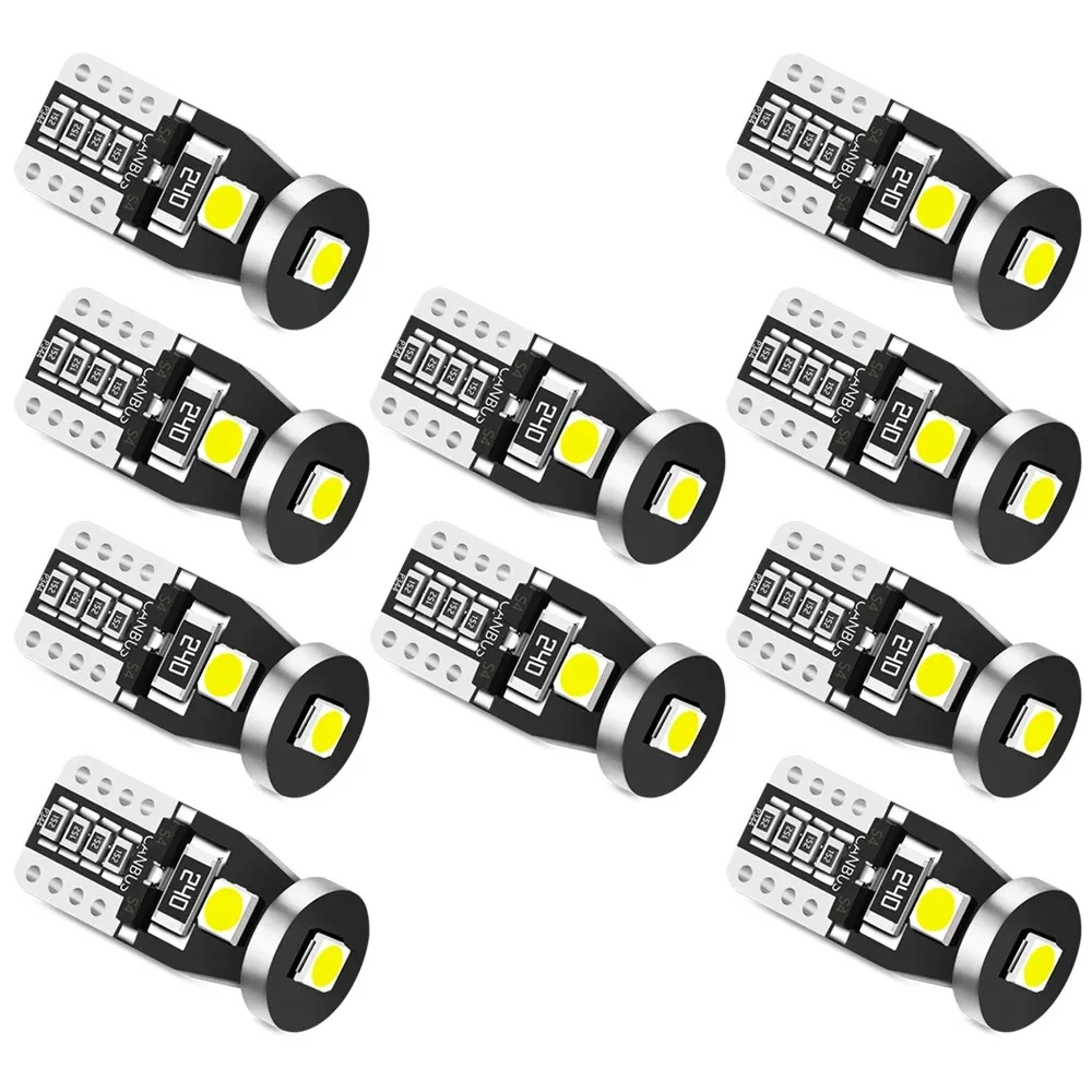 T10 LED W5W LED سيارة DRL 3030 3SMD 194 168 ضوء موضع قراءة لايت باص داخلي 12 فولت 6500 كيلو أبيض