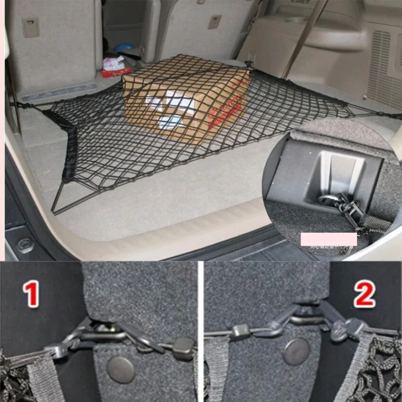 For Trumpchi GAC GS8 2023 Accessories 2021~2024 Car Trunk Nets Nylon Mesh Organizer Elastic Luggage Storage Bag Car Accessories