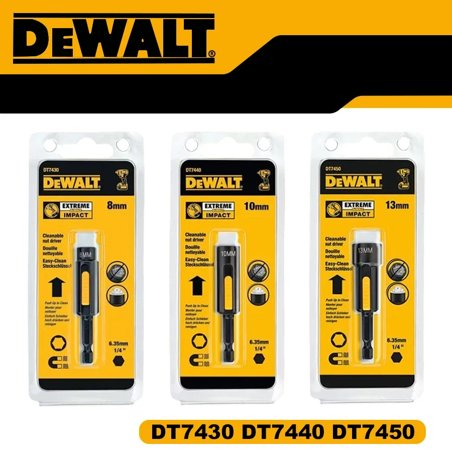 DEWALT  DT7430 DT7440 DT7450 Socket Wrench Magnetic 1/4'' 8/10/13MM Socket Driver Dewalt Power Tools Accessories 1PCS/3PCS