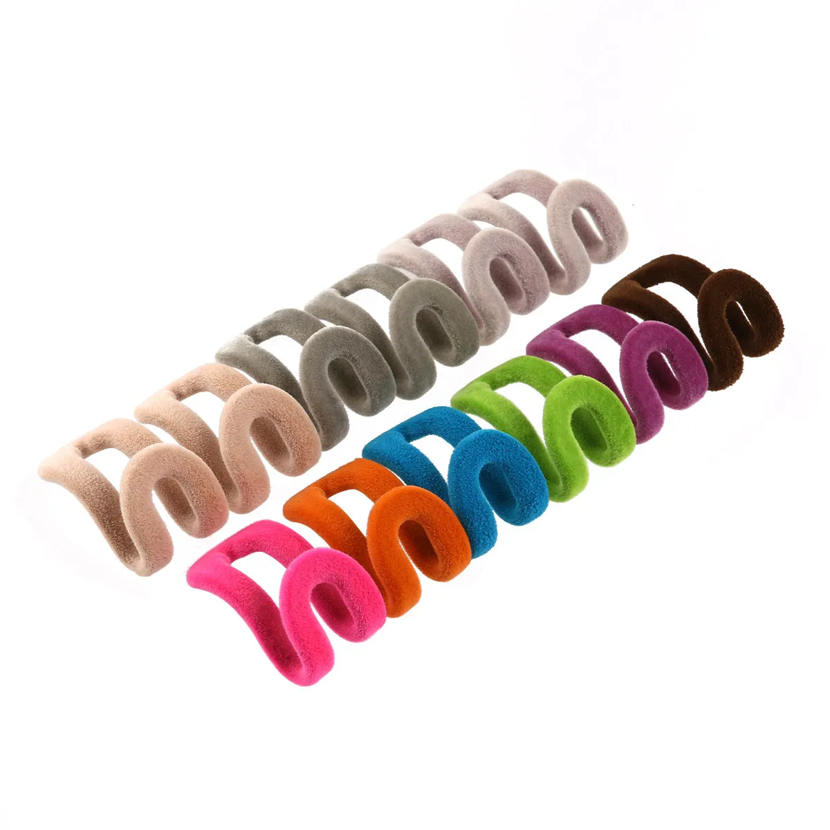 10pcs Anti Slip Mini Flocking Clothes Rack Hooks Space Saver Plastic Closet ganizers 4 5x3cm R om Color